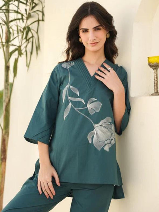 Floral Printed Cotton Co-Ord Set – Comfort Fit