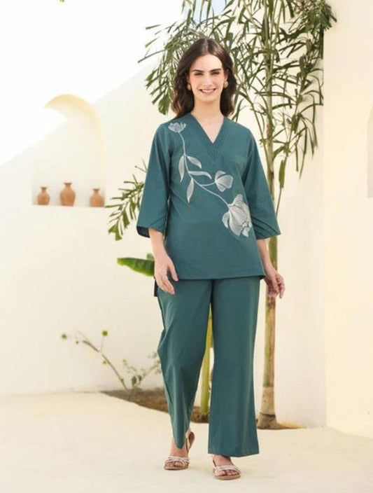 Floral Printed Cotton Co-Ord Set – Comfort Fit